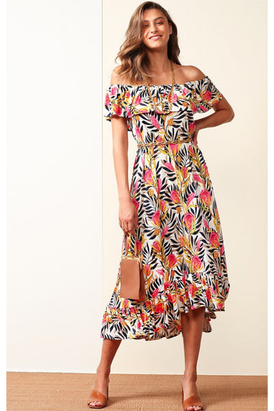 Buy Sacha Drake Point Lookout Off the Shoulder Midi Dress. Summer Dress Australia Online