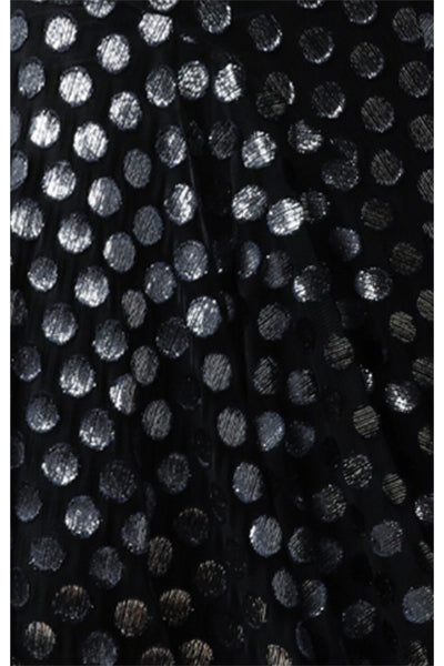 Valetta Elasticated Waist Midi Skirt - Navy Metallic Spot