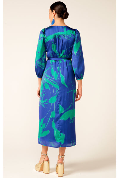 Sapphire Chrysanthemum Wrap Dress - Sapphire Jade Abstract