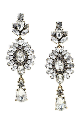 Sarai Vintage Drop Earrings - White