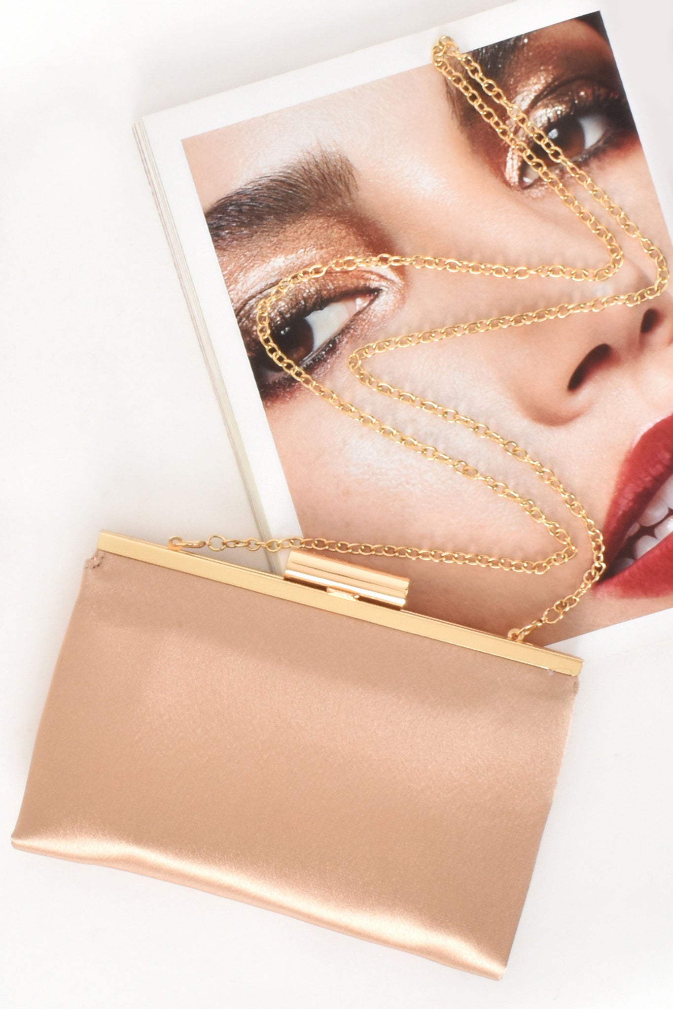 Savannah Satin Clutch - Gold