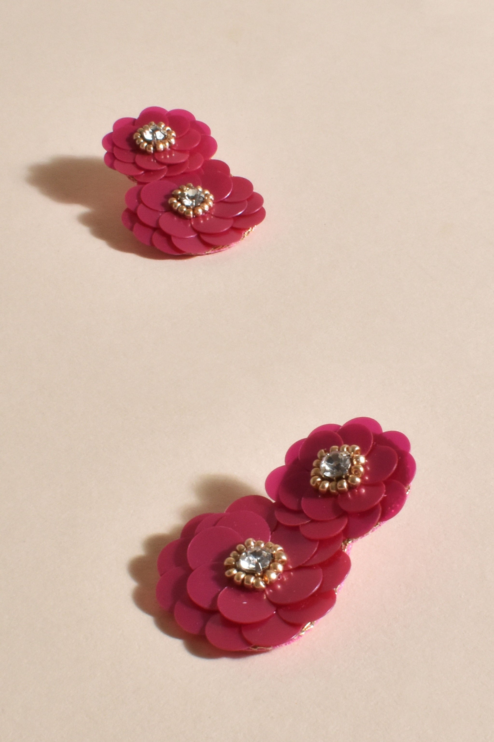 Fuschia flower earrings cheap