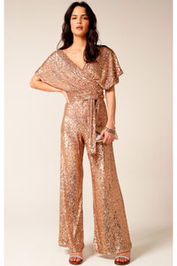 Sequin Palazzo Pants - Gold