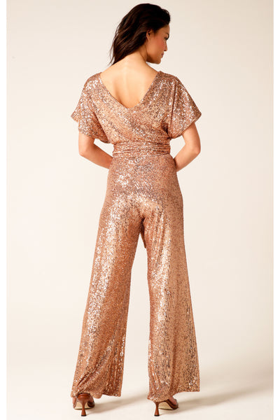 Sequin Palazzo Pants - Gold