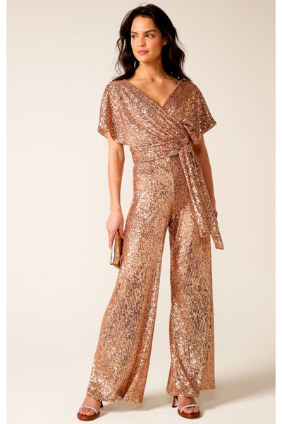 Sequin Wrap Top - Gold