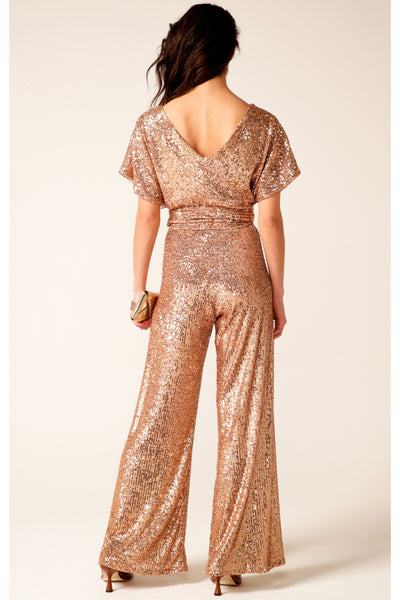 Sequin Wrap Top - Gold