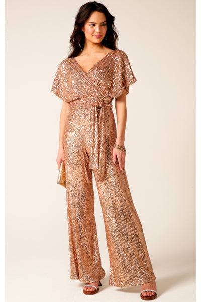 Sequin Wrap Top - Gold