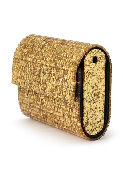 Stacer Acrylic Foldover Clutch - Gold