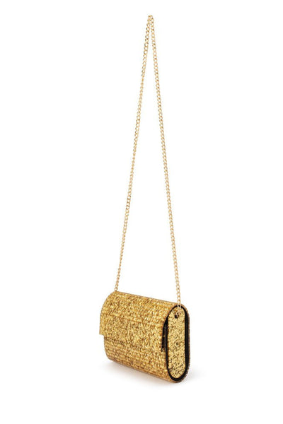 Stacer Acrylic Foldover Clutch - Gold