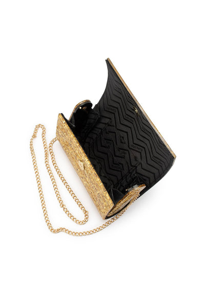 Stacer Acrylic Foldover Clutch - Gold