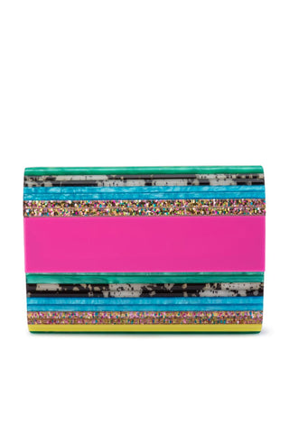 Stacer Acrylic Foldover Clutch - Rainbow