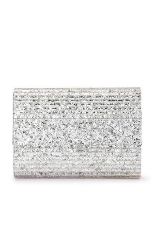 Stacer Acrylic Foldover Clutch - Silver