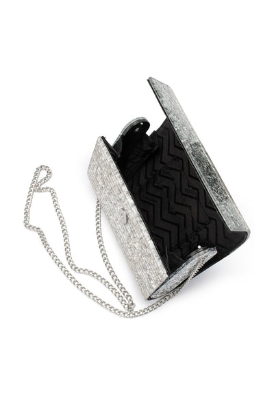 Stacer Acrylic Foldover Clutch - Silver