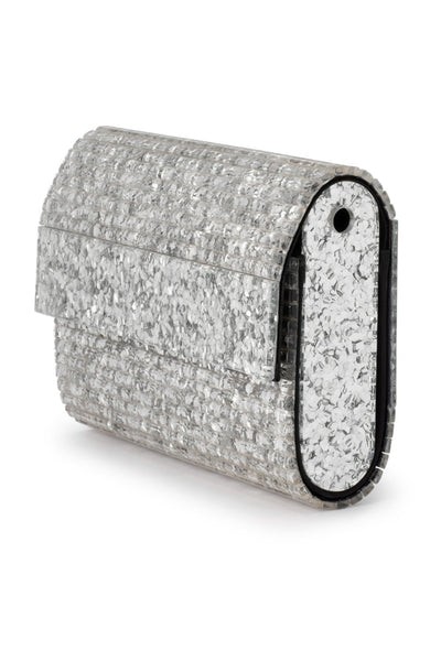 Stacer Acrylic Foldover Clutch - Silver