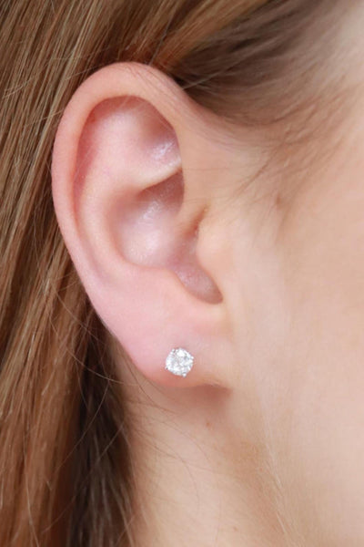 Cubic Zirconia Claw Stud Earring - 5mm