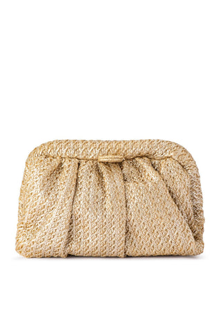 Stevie Pleated Woven Bag - Gold