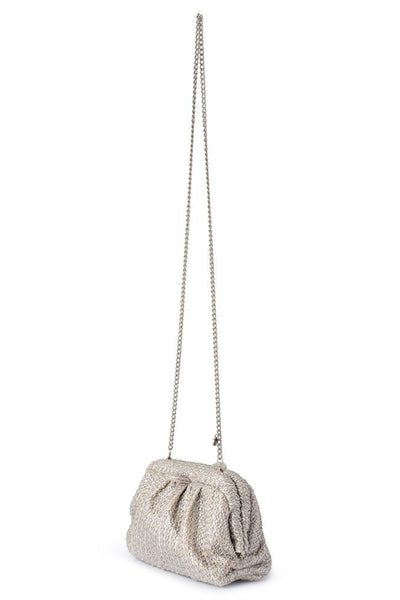 Stevie Pleated Woven Bag - Silver