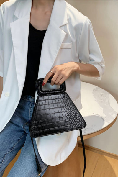 Structural Croc Effect Retro Back - Black and White