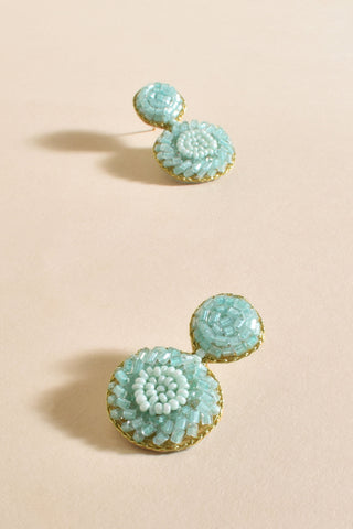 Suri Mini Beaded Event Earrings - Mint