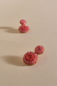 Suri Mini Beaded Event Earrings - Coral
