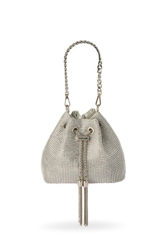Sylvie Crystal Pouch Bag - Silver