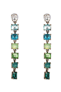 Talia Crystal Drop Earring - Blue Green