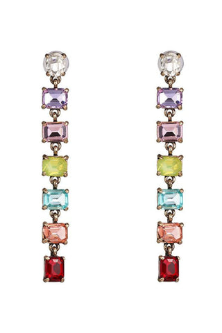 Talia Crystal Drop Earring - Multi