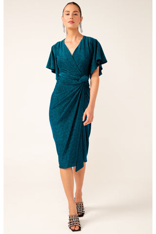 The Emporium Dress - Turquoise Lurex