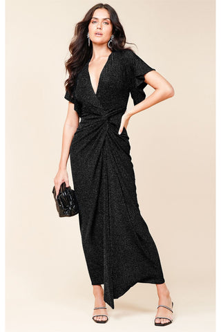 Emporium Maxi Dress - Black Lurex SIZE 8 ONLY