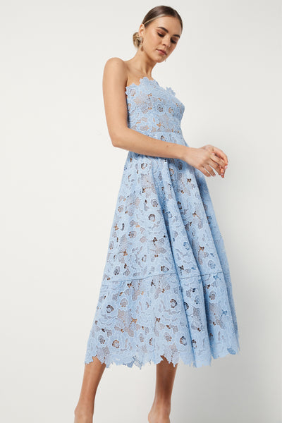 Tia Halterneck Dress - Cornflower Blue