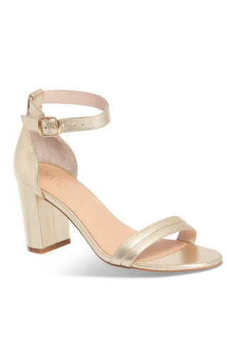 Tiffany Block Heel - Dull Gold