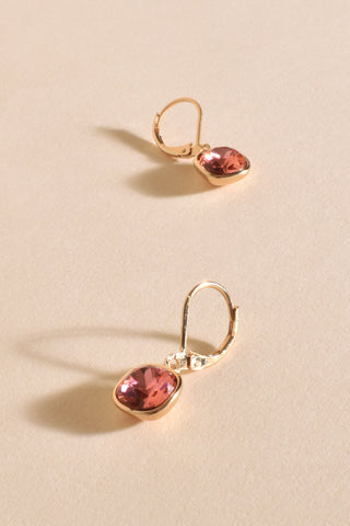 Vera French Hook Jewel Drop Earrings - Coral