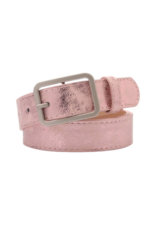 Vicki Metallic Foil Belt - Pink