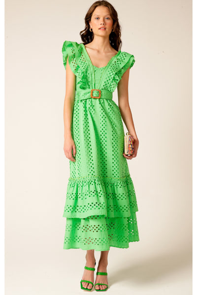Waikiki Beach Midi Dress - Apple Green