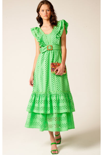 Waikiki Beach Midi Dress - Apple Green