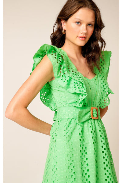 Waikiki Beach Midi Dress - Apple Green
