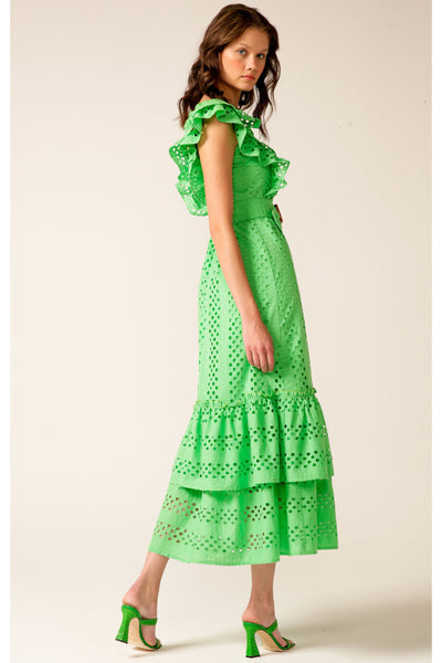 Waikiki Beach Midi Dress - Apple Green
