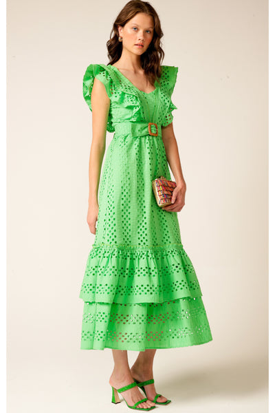Waikiki Beach Midi Dress - Apple Green