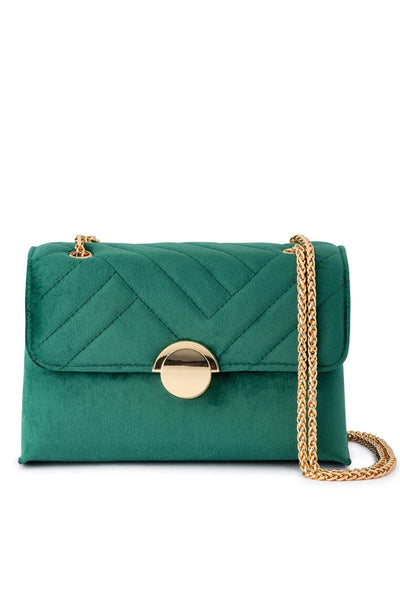 Wanda Velvet Shoulder Bag - Emerald