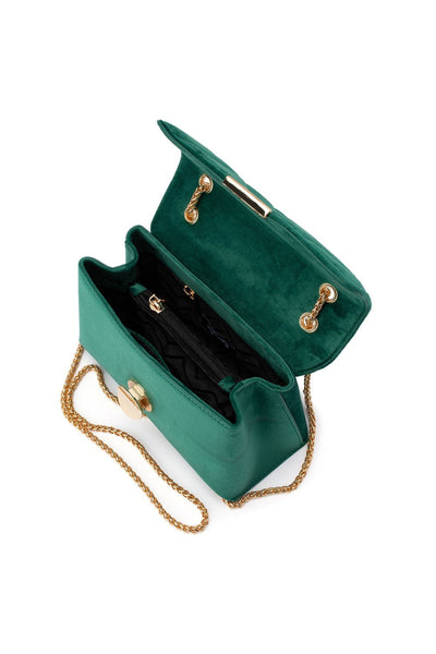 Wanda Velvet Shoulder Bag - Emerald