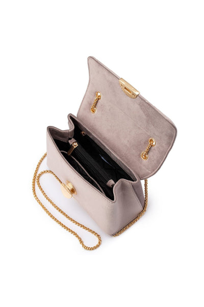 Wanda Velvet Shoulder Bag - Mushroom