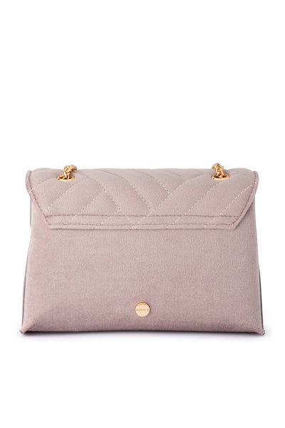 Wanda Velvet Shoulder Bag - Mushroom