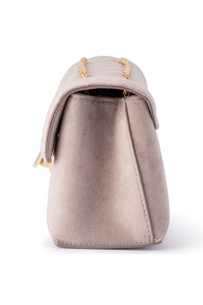 Wanda Velvet Shoulder Bag - Mushroom