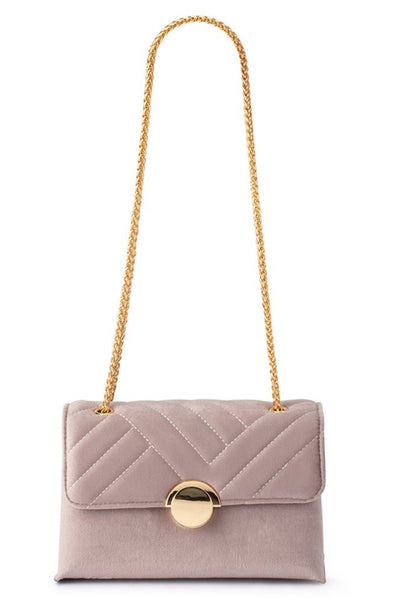 Wanda Velvet Shoulder Bag - Mushroom