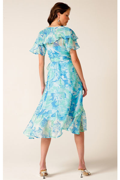 Windfall Wrap Dress - Blue Blossom