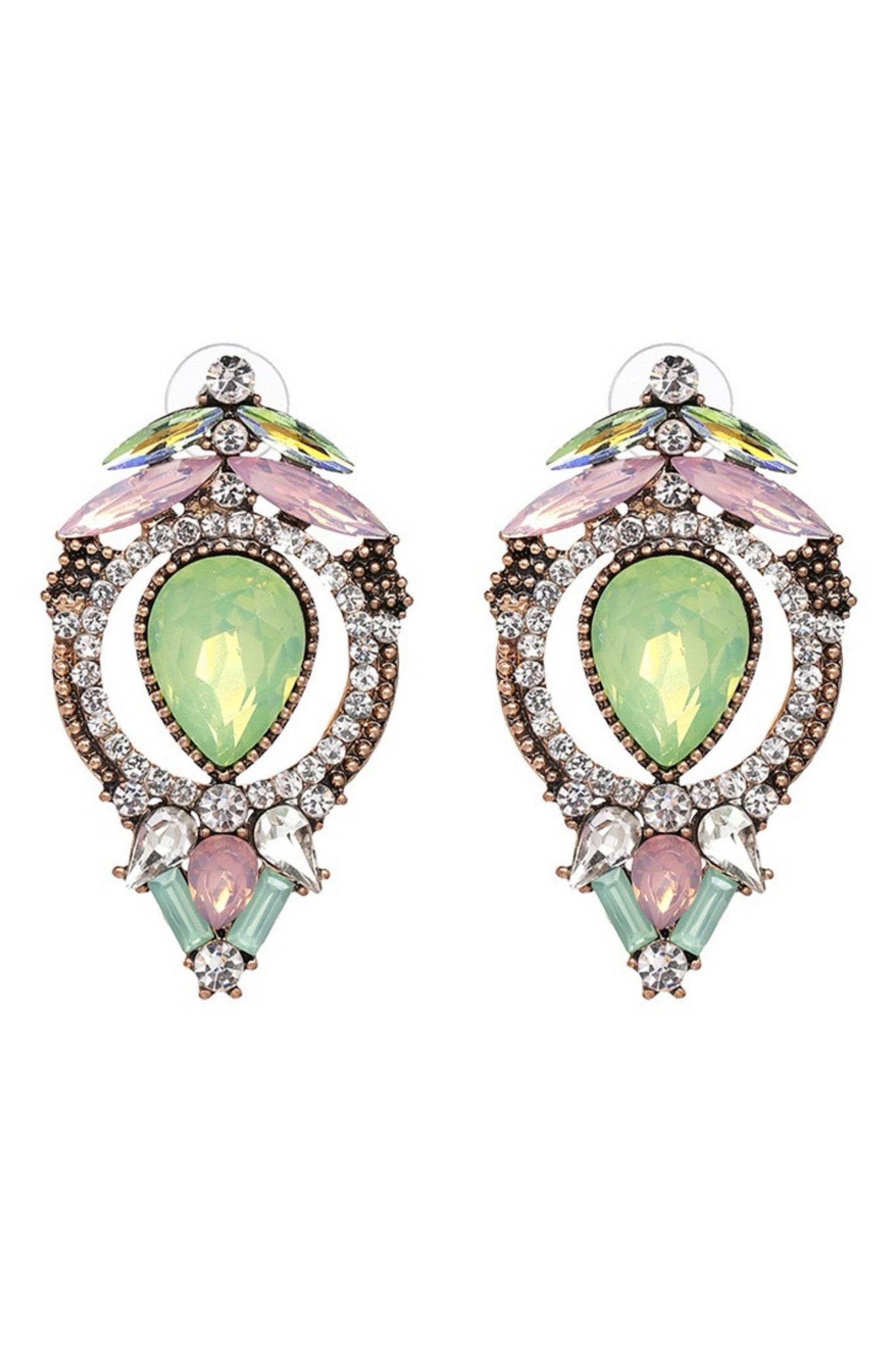 Winnifred Vintage Crystal Earring - Pastel