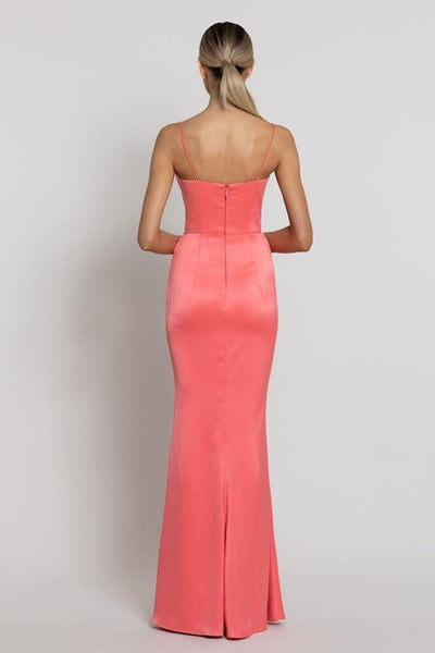 Lana Cowl Neck Gown - Coral