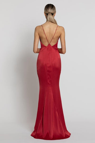 Nora V-Neck Gown - Red SIZE 8 ONLY