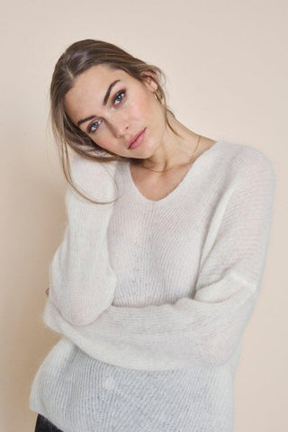 Thora V-Neck Knit - Ecru