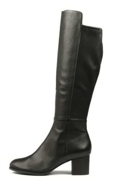 Setley Knee High Leather Boot - Black
